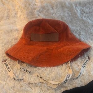 Loewe Terracotta Bucket Hat with Logo Straps